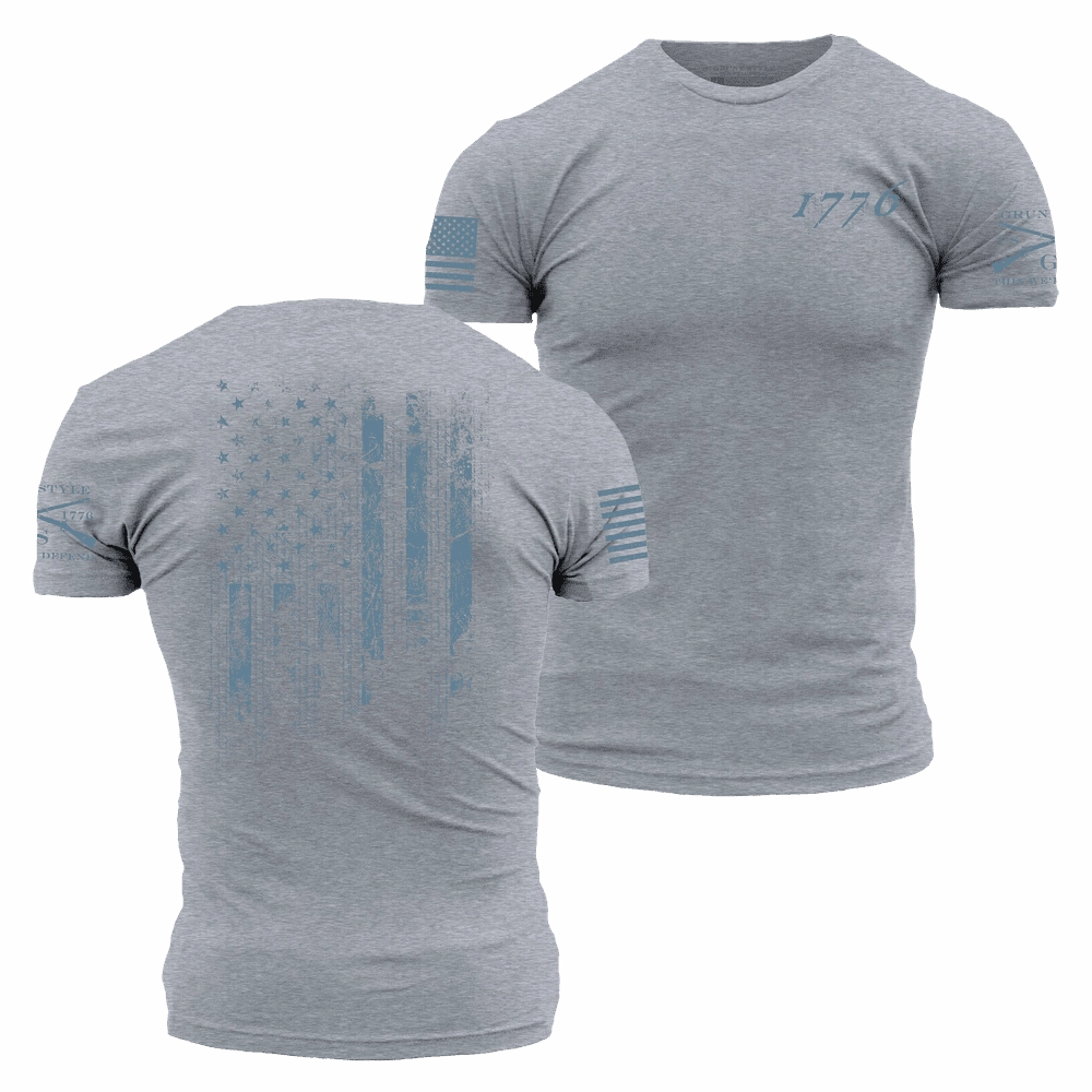 1776 Flag T-Shirt - Dark Heather Gray