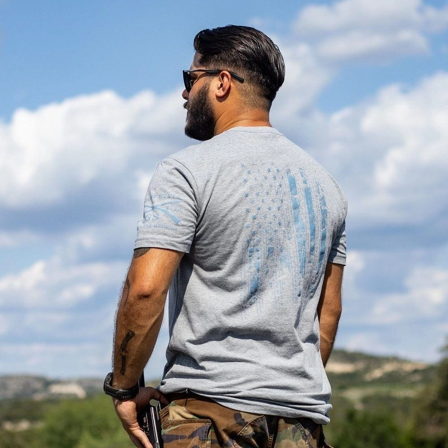 1776 Flag T-Shirt - Dark Heather Gray