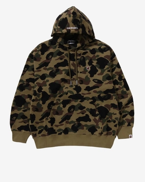 1st Camo Jacquard One Point Relaxed Fit Pullover Hoodie Green