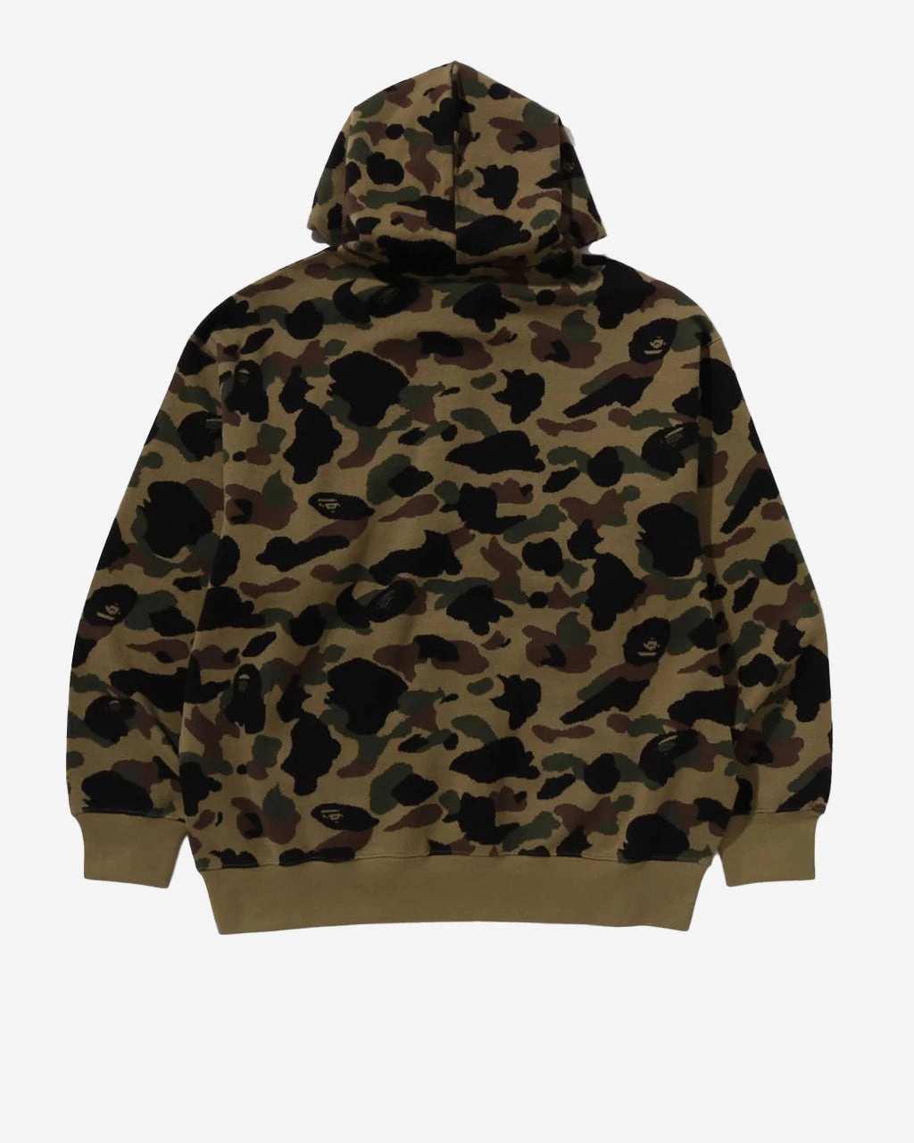 1st Camo Jacquard One Point Relaxed Fit Pullover Hoodie Green