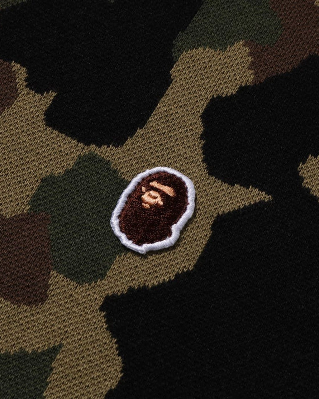 1st Camo Jacquard One Point Relaxed Fit Pullover Hoodie Green