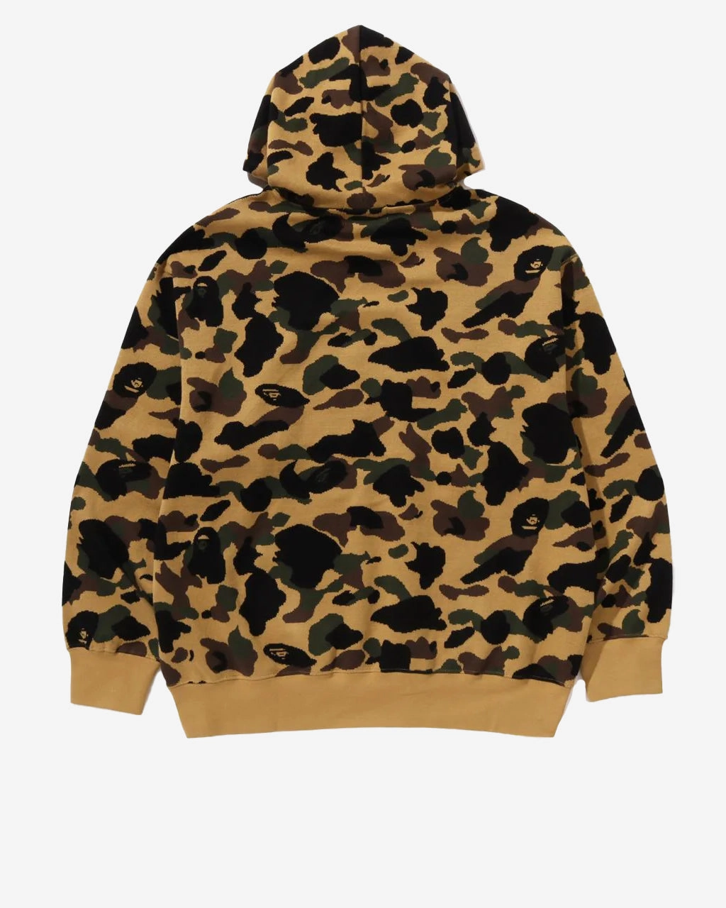 1st Camo Jacquard One Point Relaxed Fit Pullover Hoodie Yellow