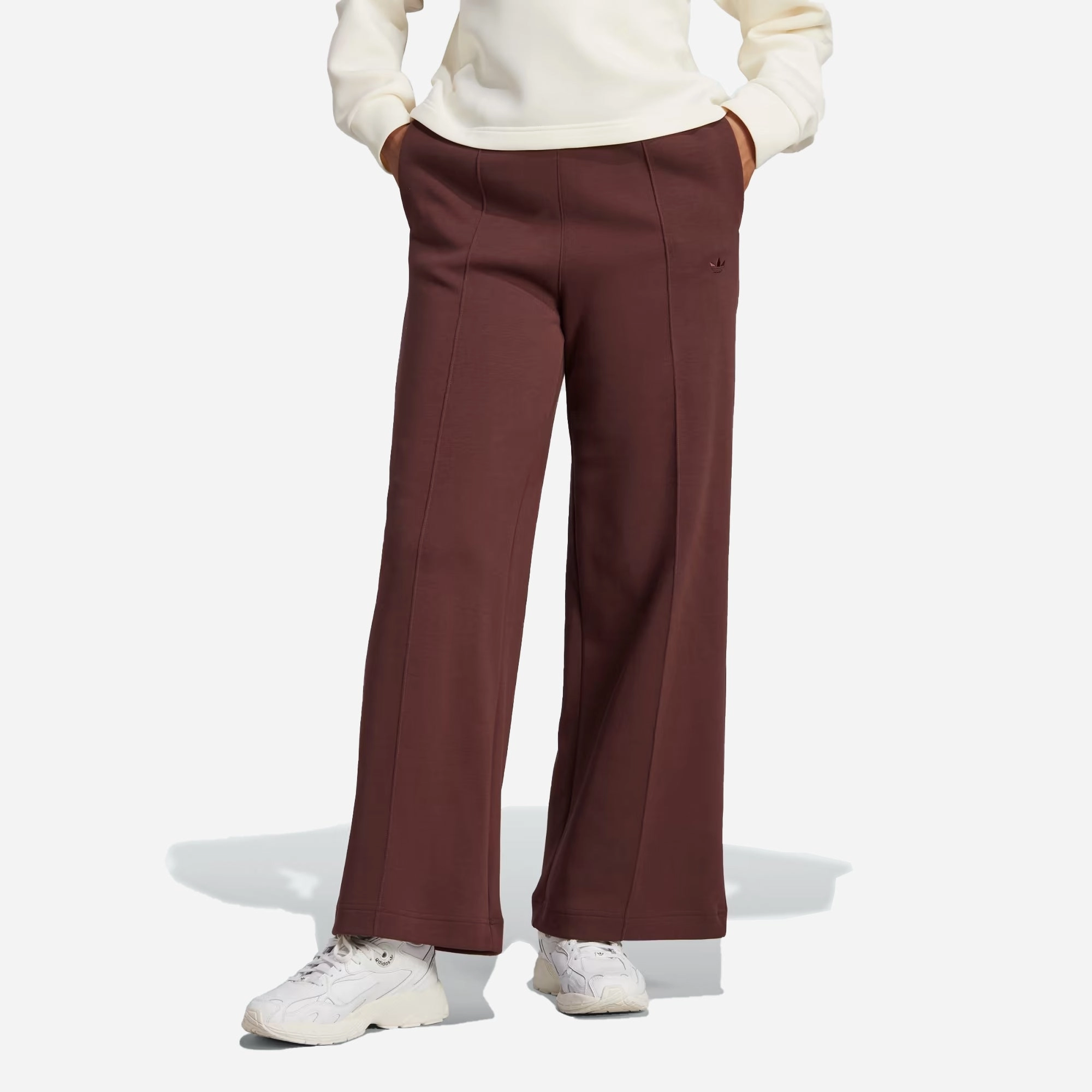 Adidas Originals | PREMIUM ESSENTIALS WIDE-LEG PINTUCK PANTS  { BROWN