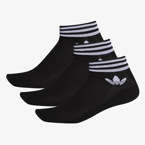 Adidas Originals | TREFOIL ANKLE SOCKS - 3 PAIRS  { BLACK/WHITE