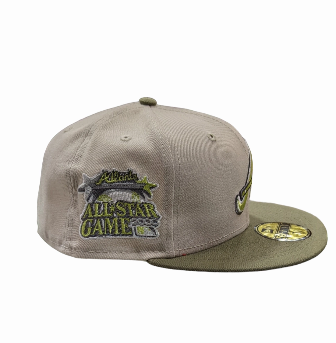 Atlanta Braves New Era 2 Tone Stone/ Green Bark Sevendust Home inspired 59FIFTY Fitted Hat