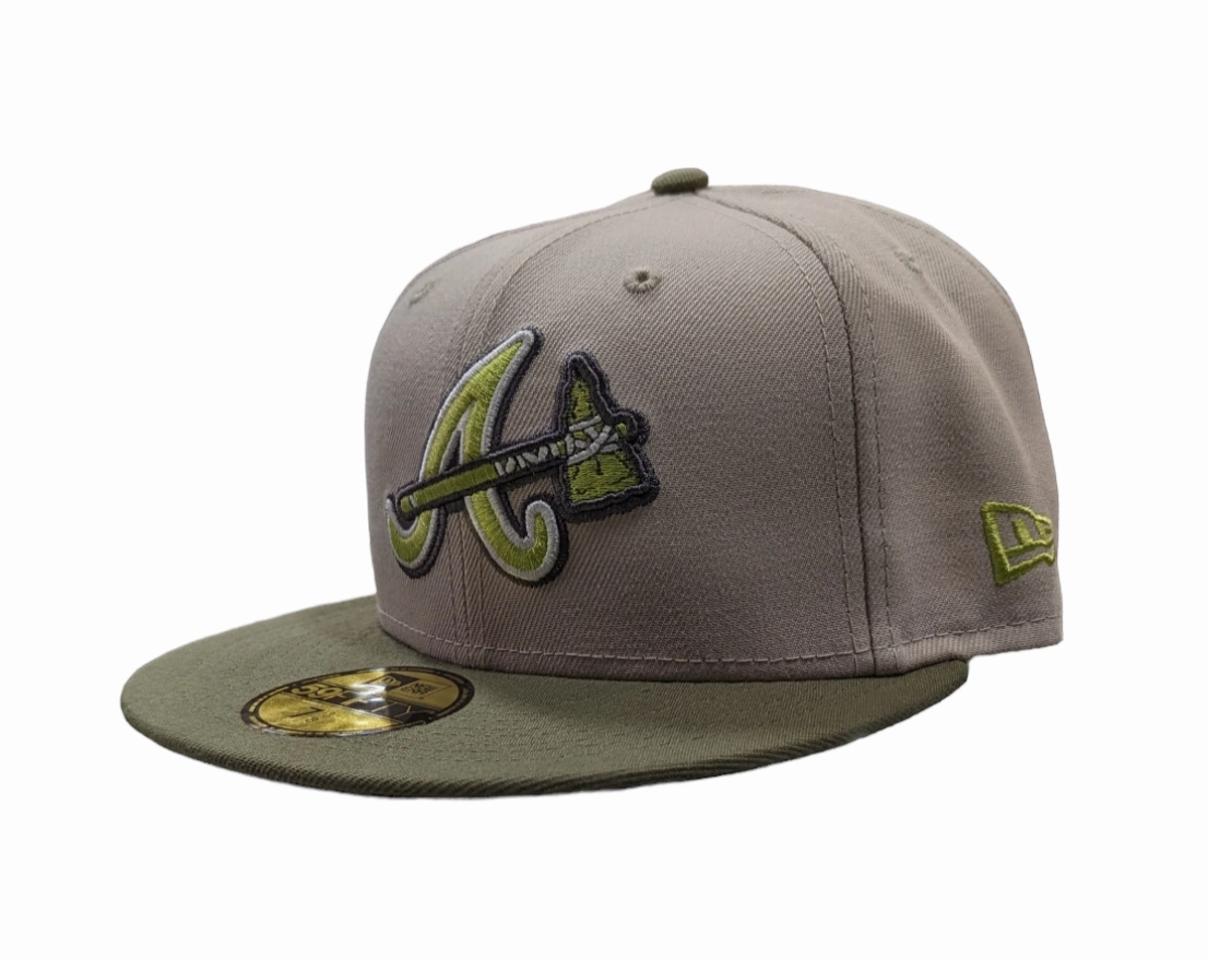 Atlanta Braves New Era 2 Tone Stone/ Green Bark Sevendust Home inspired 59FIFTY Fitted Hat