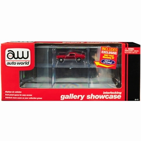 Auto World Display Show Case - 6 Car Interlocking with Ford Mustang GT for 1/64 Models