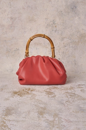 Bamboo Top Handle Bag - Terracotta