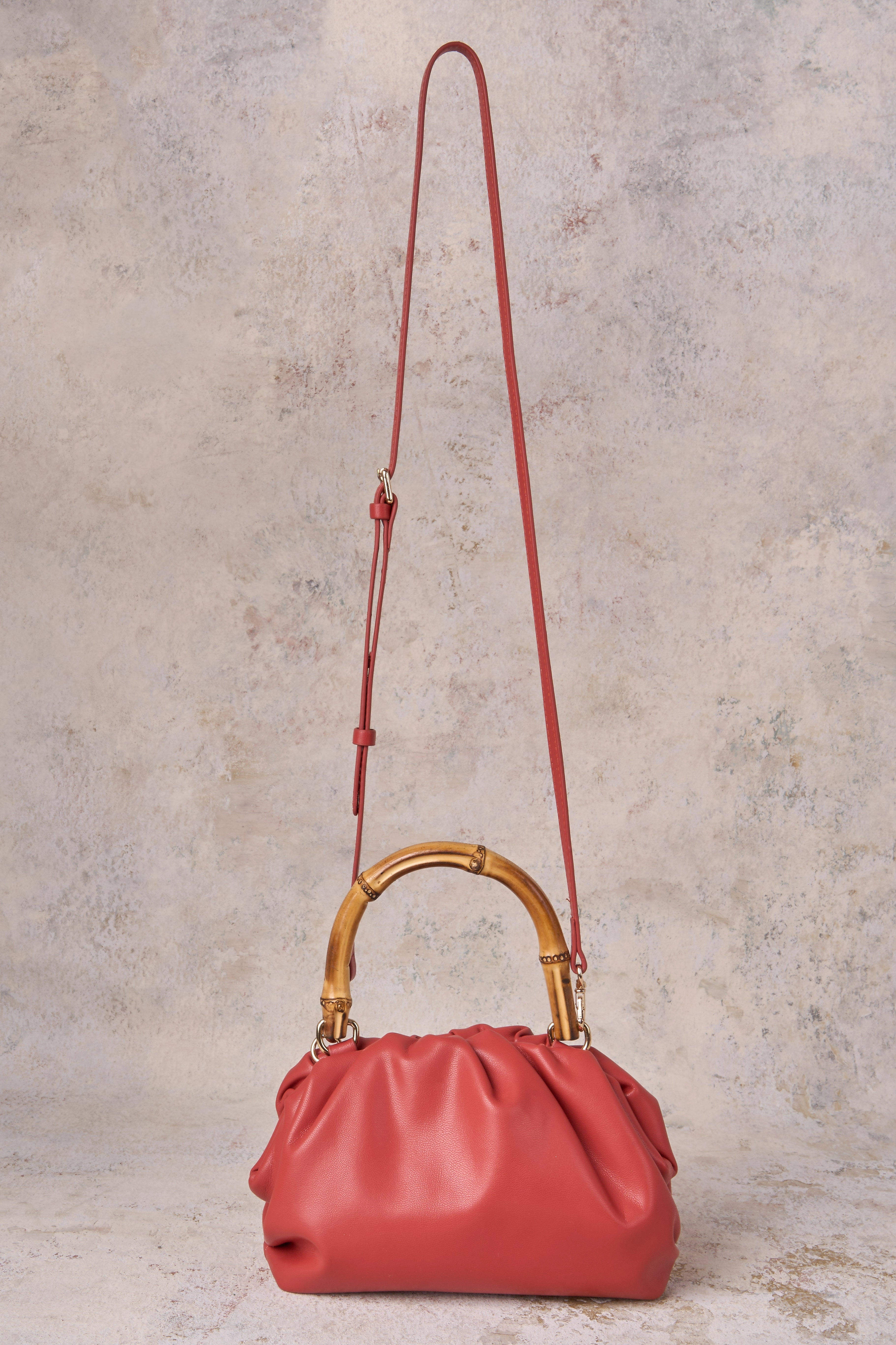 Bamboo Top Handle Bag - Terracotta