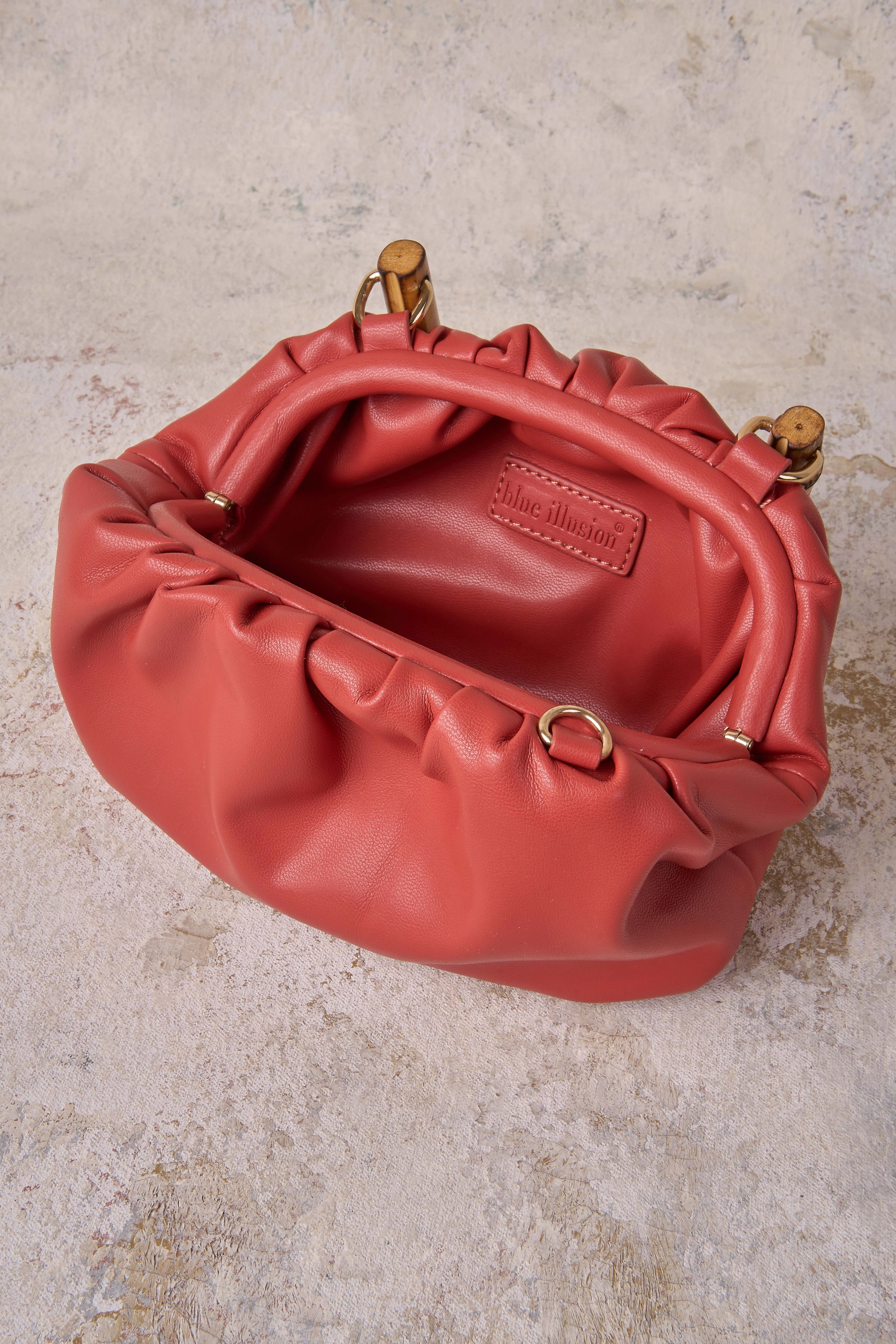 Bamboo Top Handle Bag - Terracotta