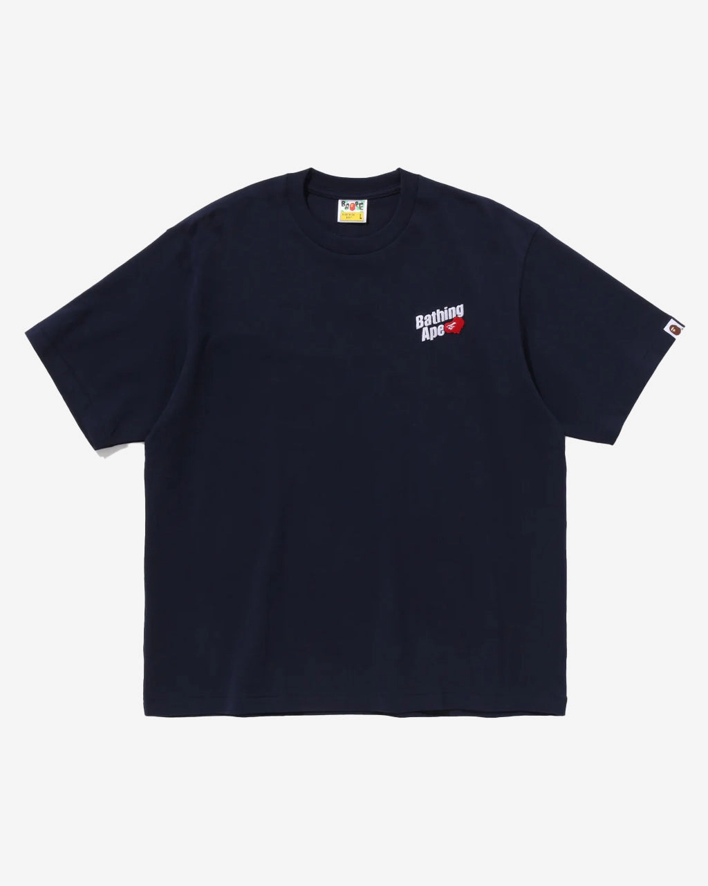 Bathing Ape Logo Relaxed Fit Tee Navy