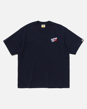 Bathing Ape Logo Relaxed Fit Tee Navy