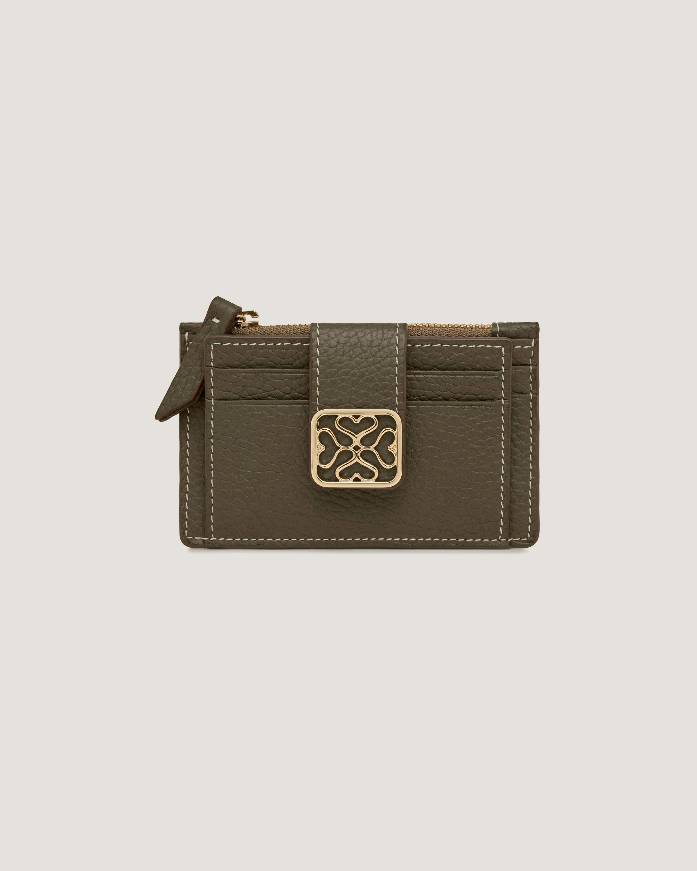 Bay Zipped Cardholder - Khaki