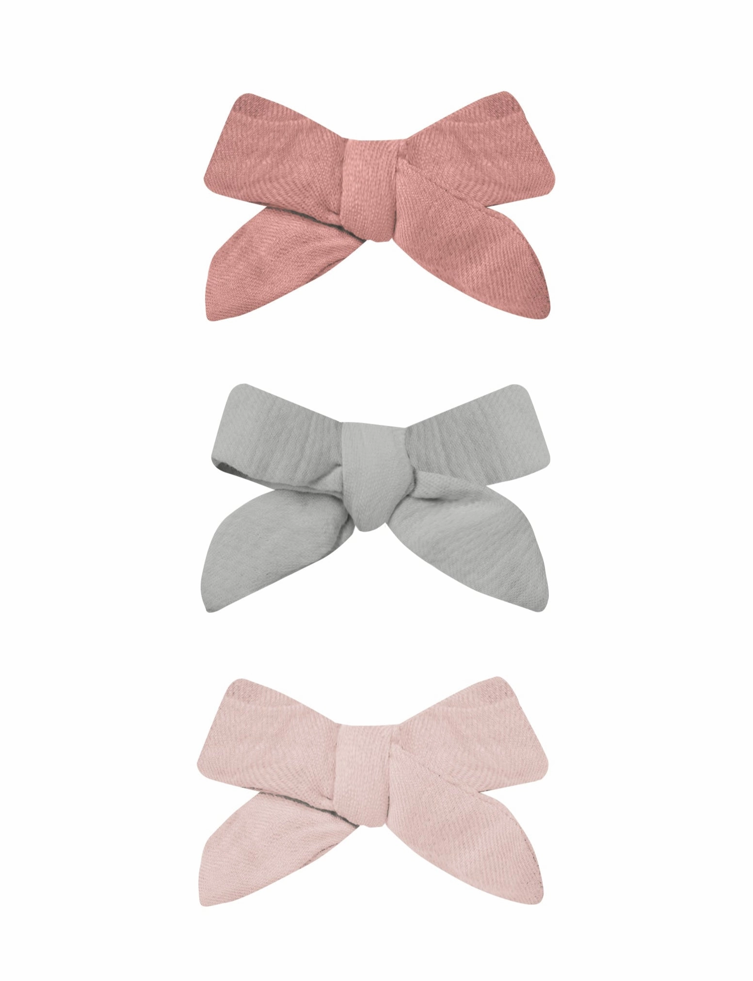 Bow Clip - Set of 3 - Lipstick / Sky / Bubblegum