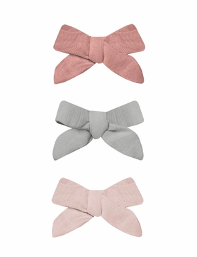 Bow Clip - Set of 3 - Lipstick / Sky / Bubblegum