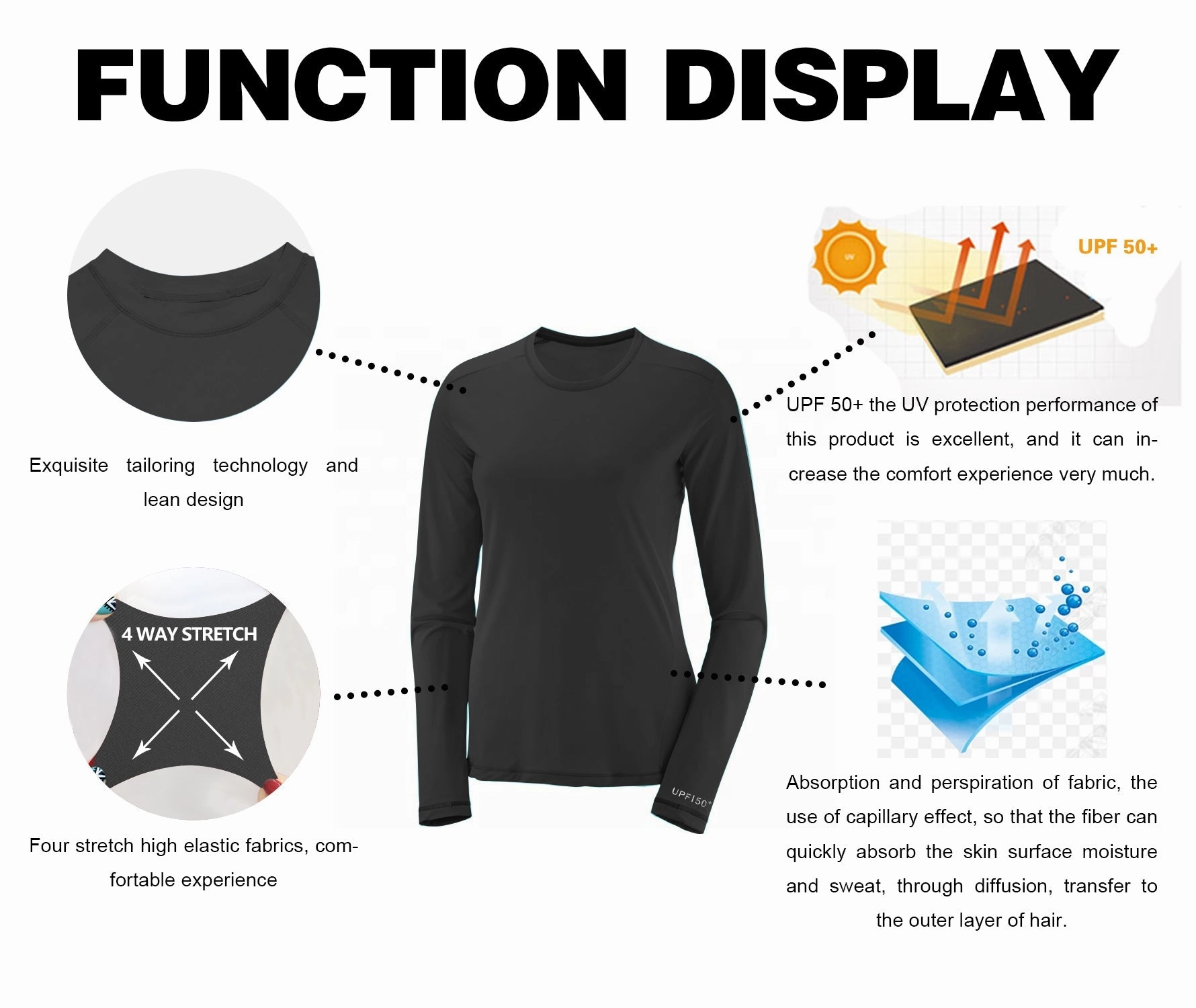 BUBBLELIME 84P/16S Long Sleeve Rashguard for Women_Golf