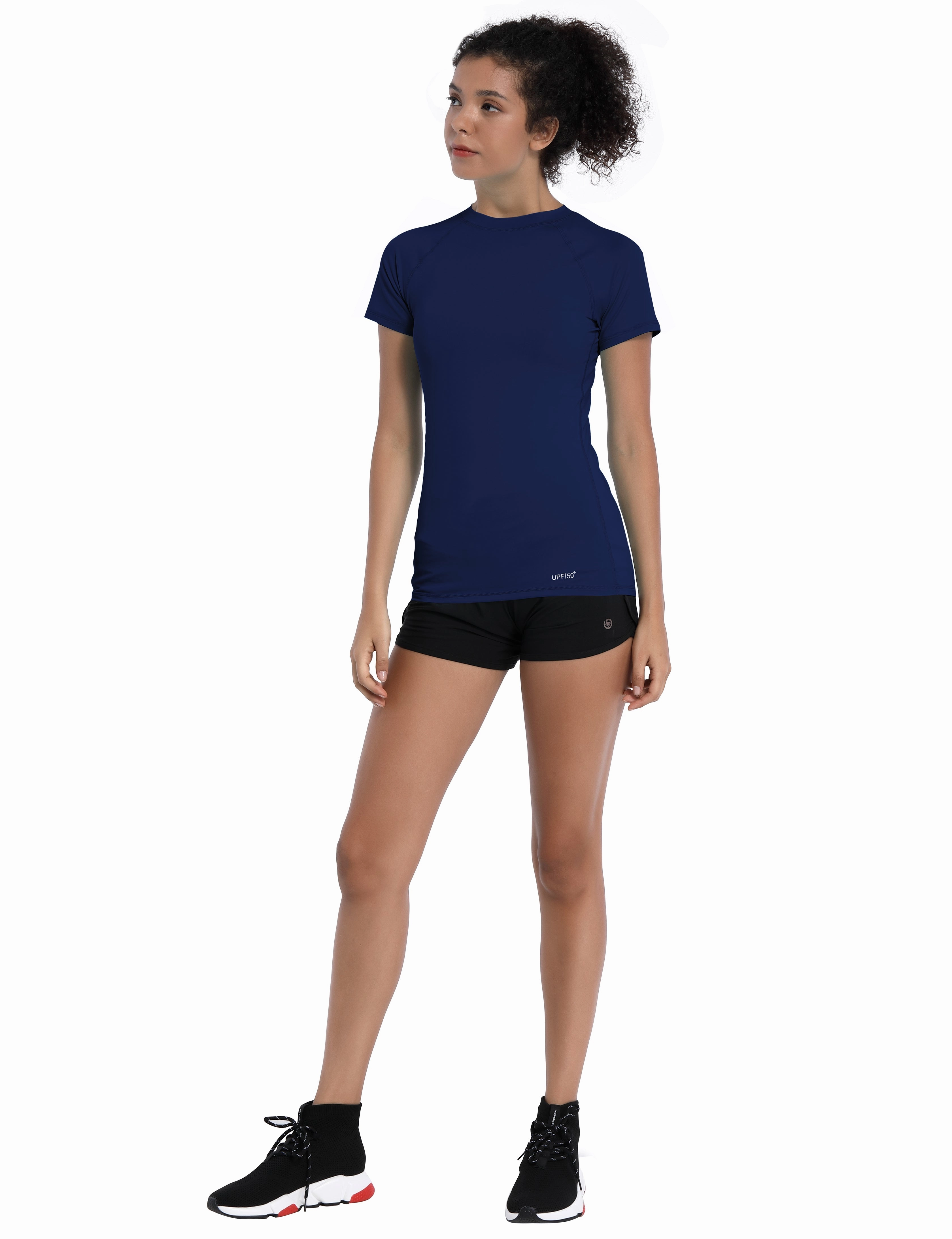 BUBBLELIME 84P/16S Short Sleeve Rashguard for Women_Gym