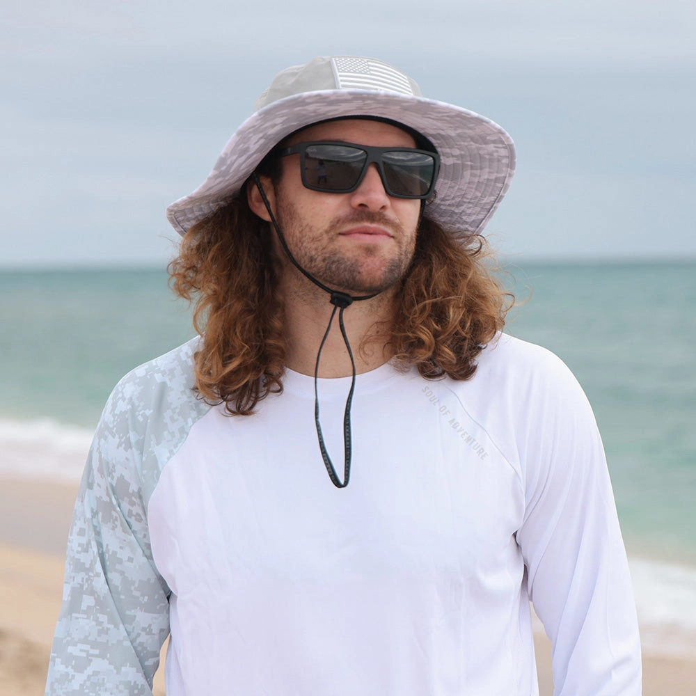 Bucket Hat | Geo Camo-Ghost
