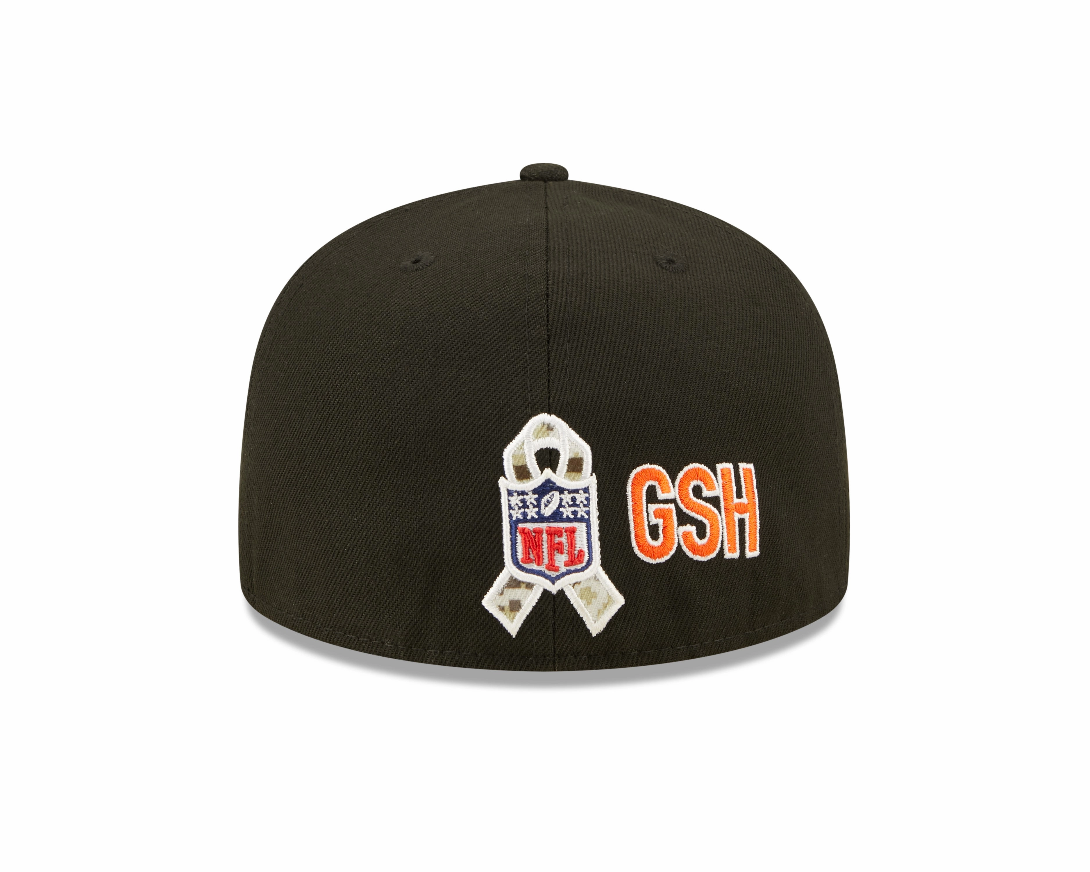 Chicago Bears 2022 Sideline Salute To Service Primary Logo Black New Era 59FIFTY Fitted Hat
