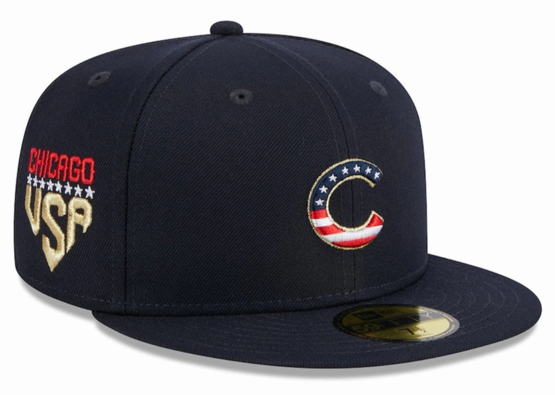 Chicago Cubs 2023 On Field 4th of July Navy 59FIFTY Fitted Hat