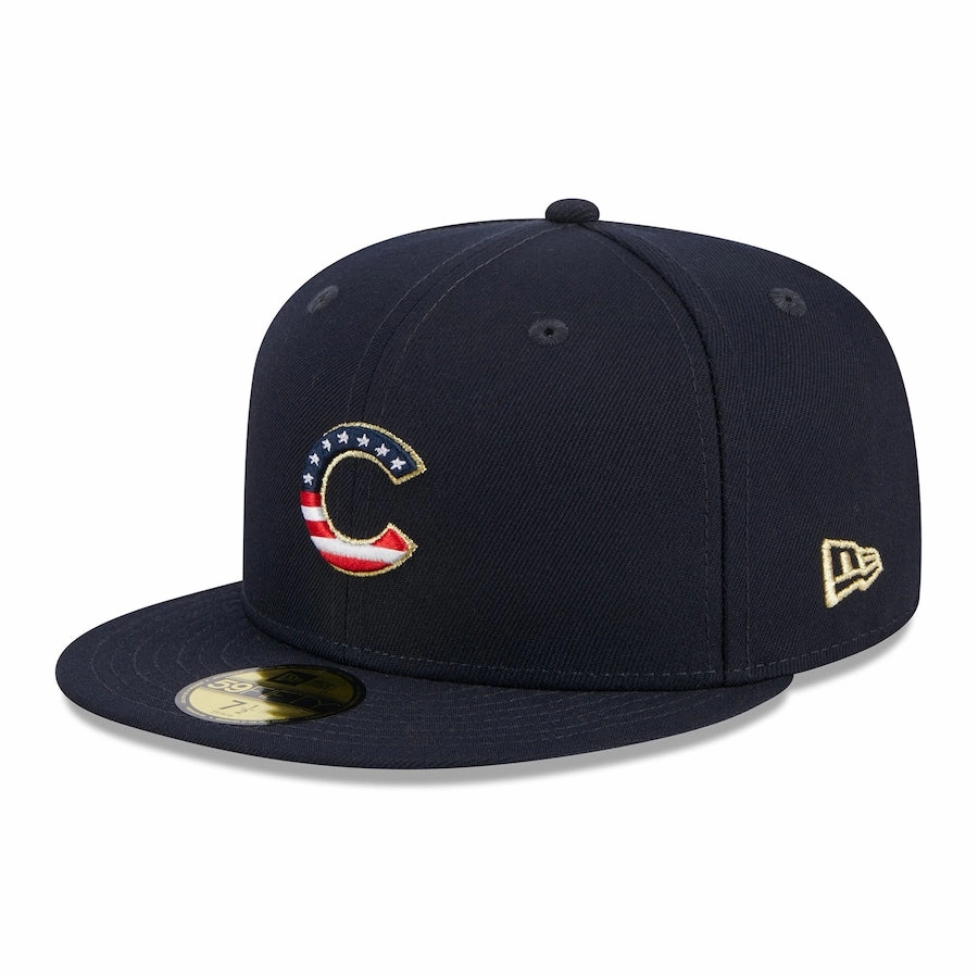 Chicago Cubs 2023 On Field 4th of July Navy 59FIFTY Fitted Hat