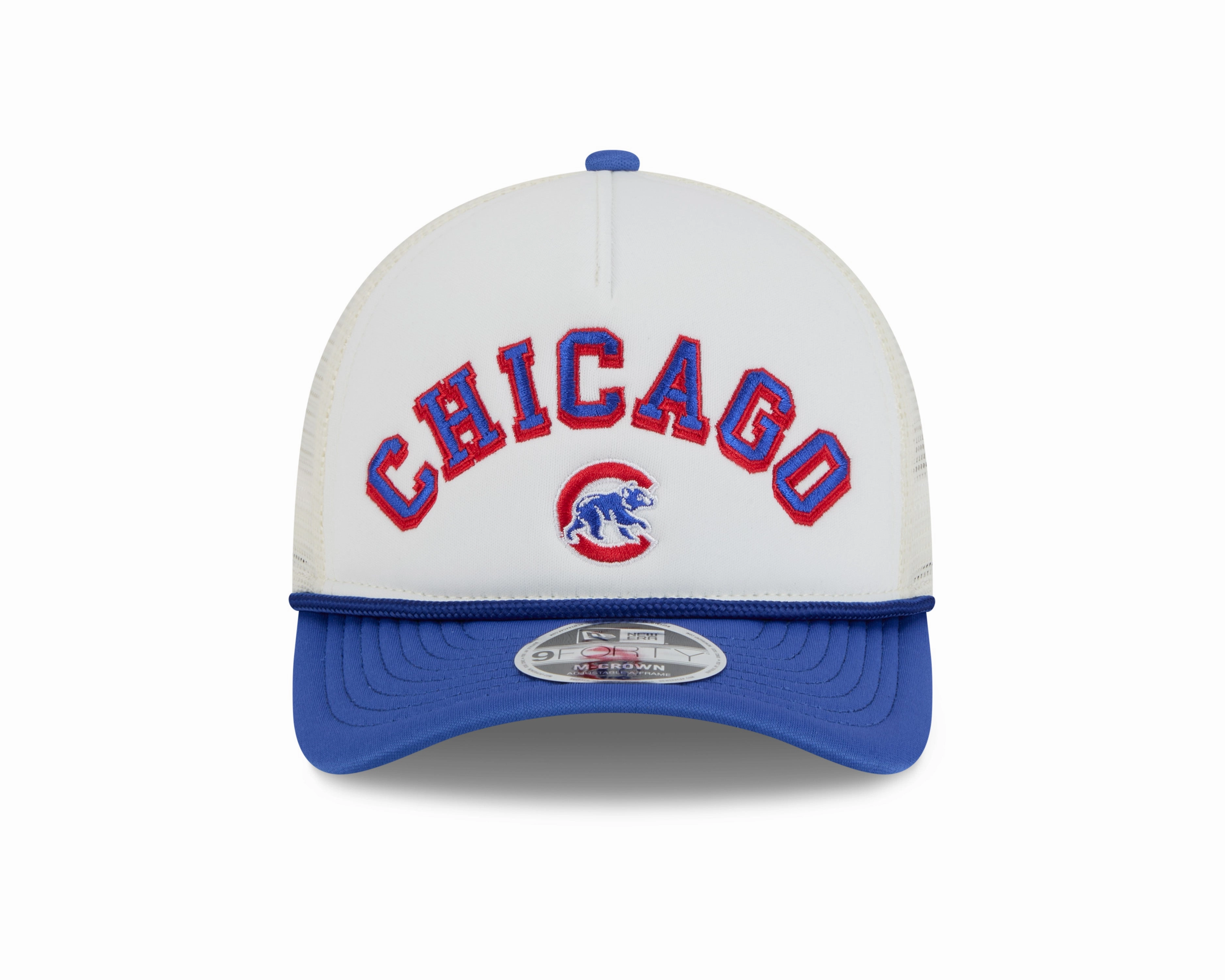 Chicago Cubs 2 Tone Chrome/Royal New Era 9FORTY M-Crown Trucker Adjustable Hat