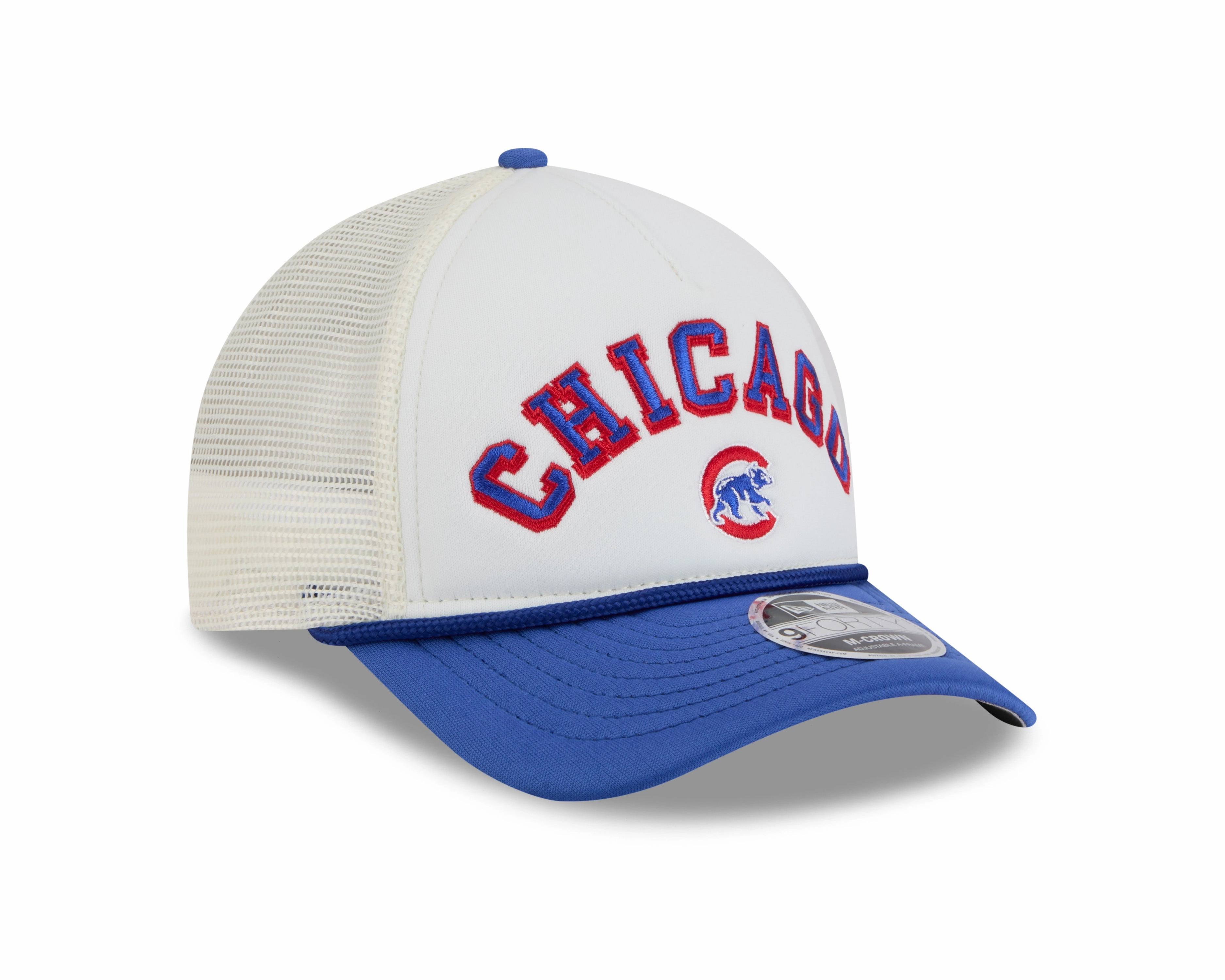 Chicago Cubs 2 Tone Chrome/Royal New Era 9FORTY M-Crown Trucker Adjustable Hat