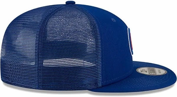 Chicago Cubs Bullseye Logo New Era Blue 9FIFTY Mesh Trucker Snapback Hat