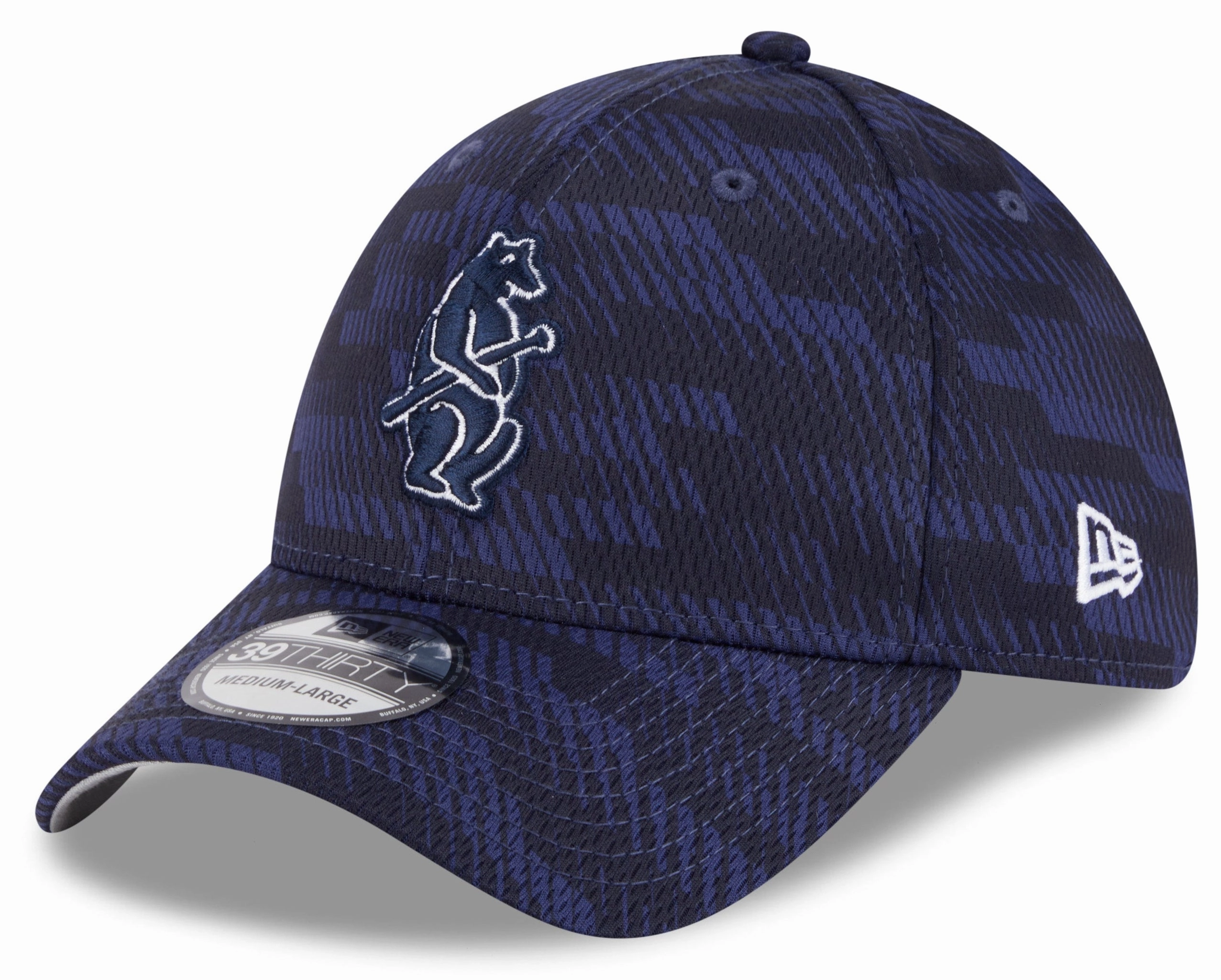 Chicago Cubs Navy 2025 Clubhouse 1914 Bear Alternate New Era 39THIRTY Flex Hat