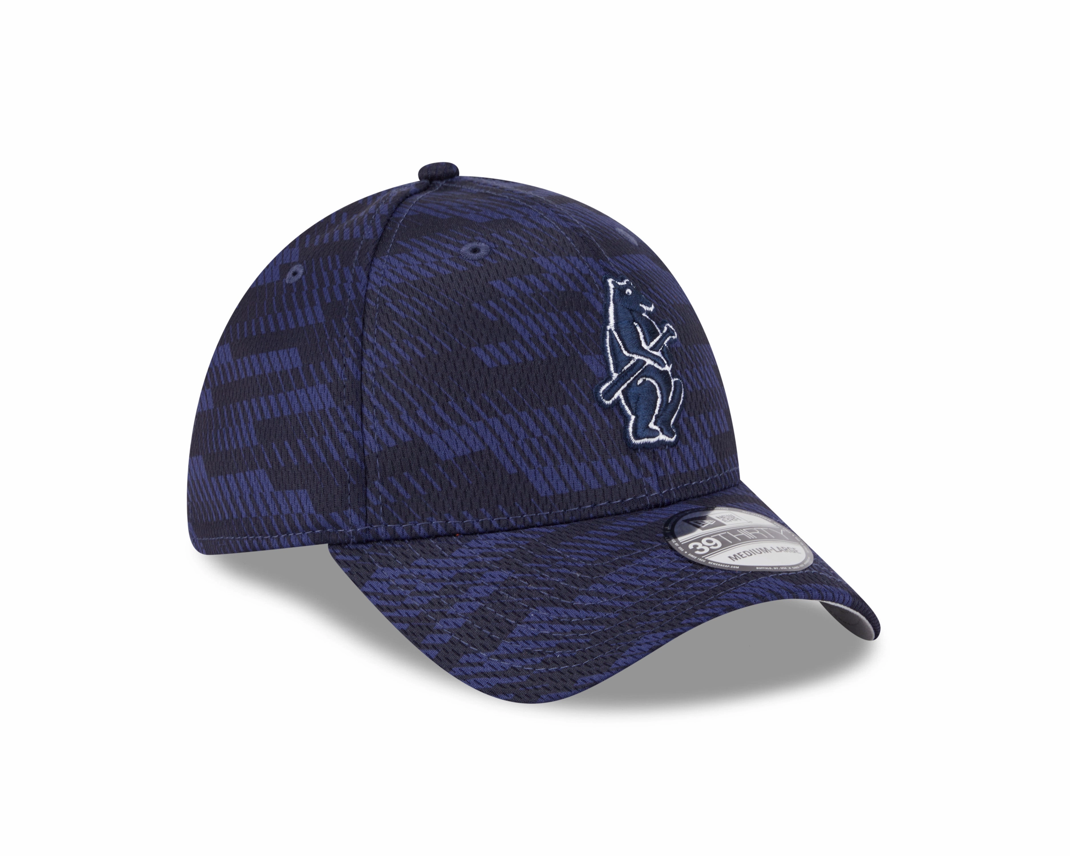 Chicago Cubs Navy 2025 Clubhouse 1914 Bear Alternate New Era 39THIRTY Flex Hat
