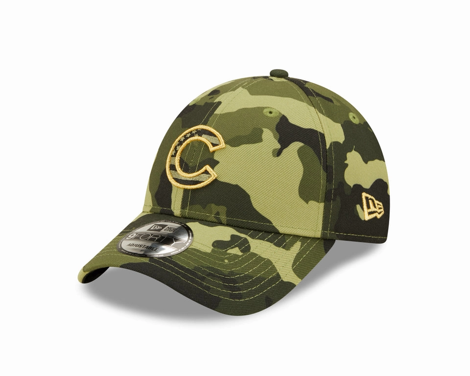 Chicago Cubs New Era 2022 MLB Armed Forces Day 9FORTY Adjustable Hat - Camo