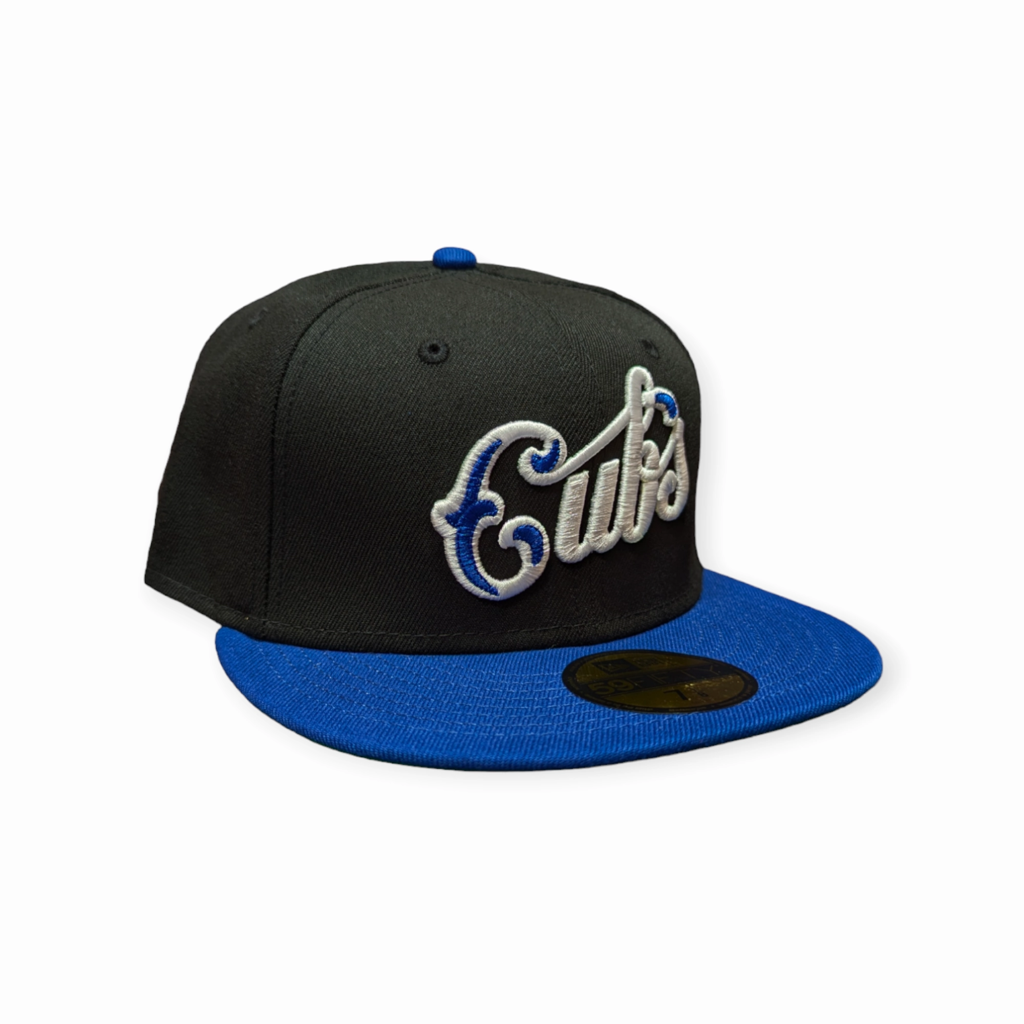 Chicago Cubs New Era Black/Royal Script 59FIFTY Fitted Hat