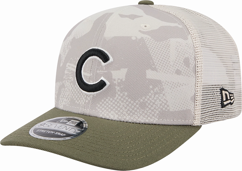 Chicago Cubs New Era Camo 2025 Armed Forces Day 9SEVENTY Trucker Hat