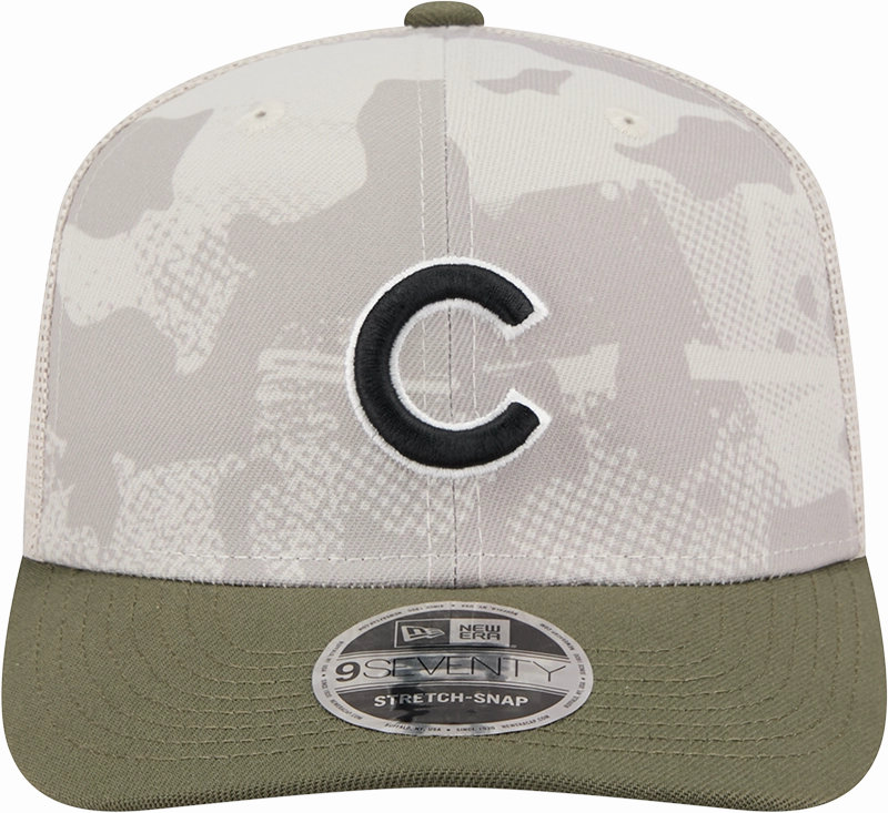 Chicago Cubs New Era Camo 2025 Armed Forces Day 9SEVENTY Trucker Hat
