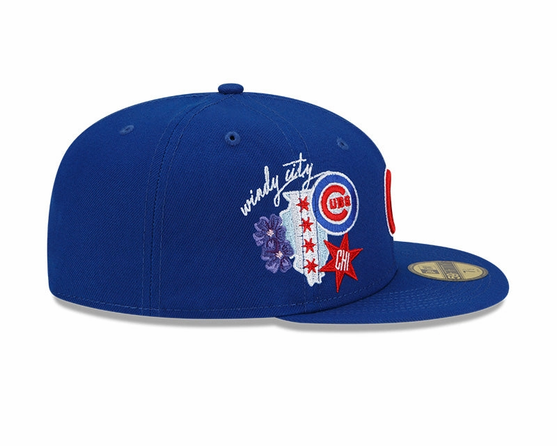 Chicago Cubs New Era Q4 Blue Windy City 59FIFTY Fitted Hat