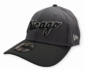 Chicago White Sox New Era Graphite/Black Script 39THIRTY Flex Hat