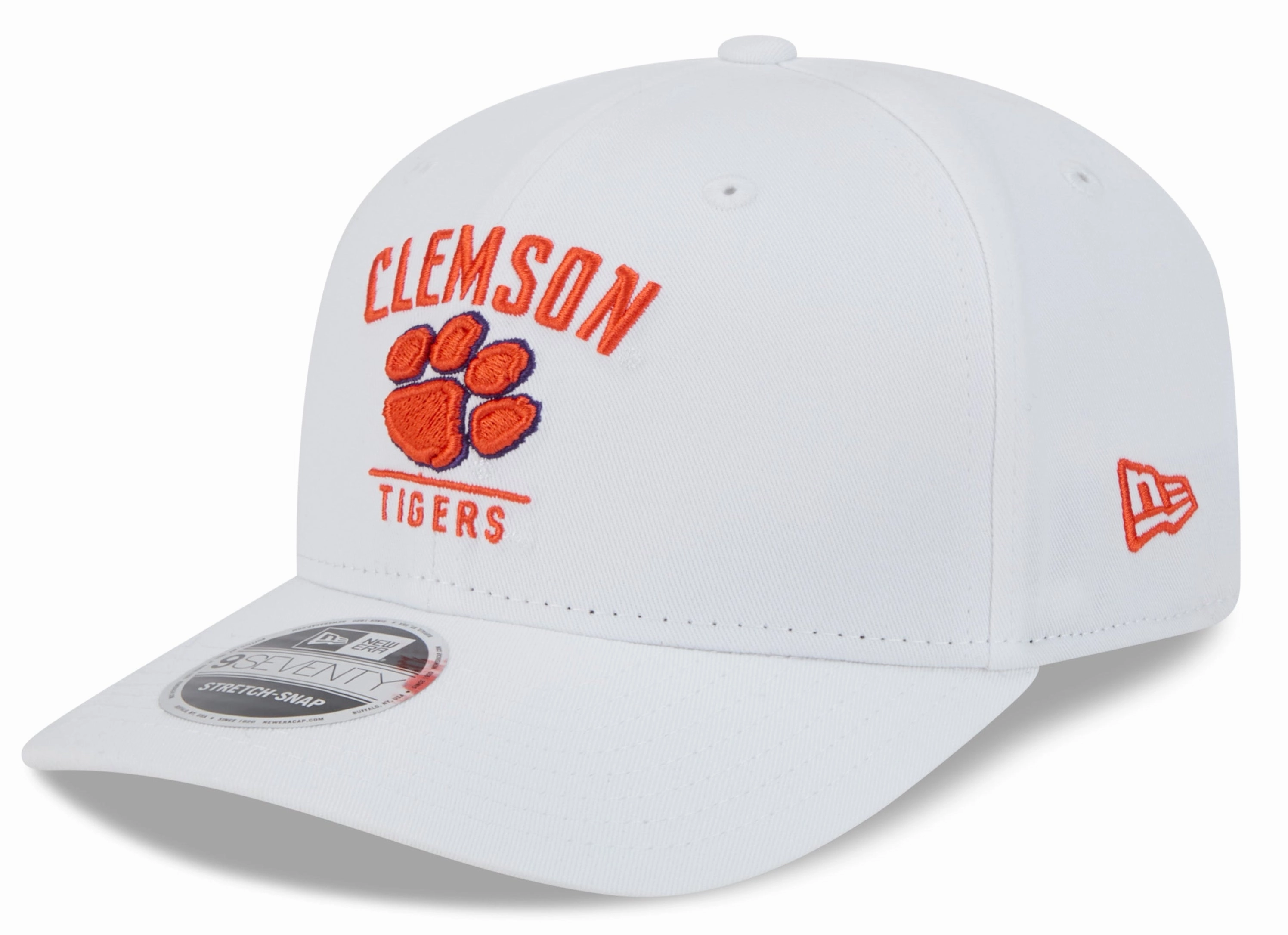Clemson Tigers New Era Team White 9SEVENTY Adjustable Hat