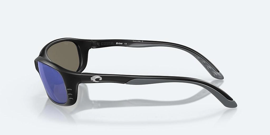 Costa Brine Matte Black Frame With Mirror Blue Lens 580G Polarized Sunglasses