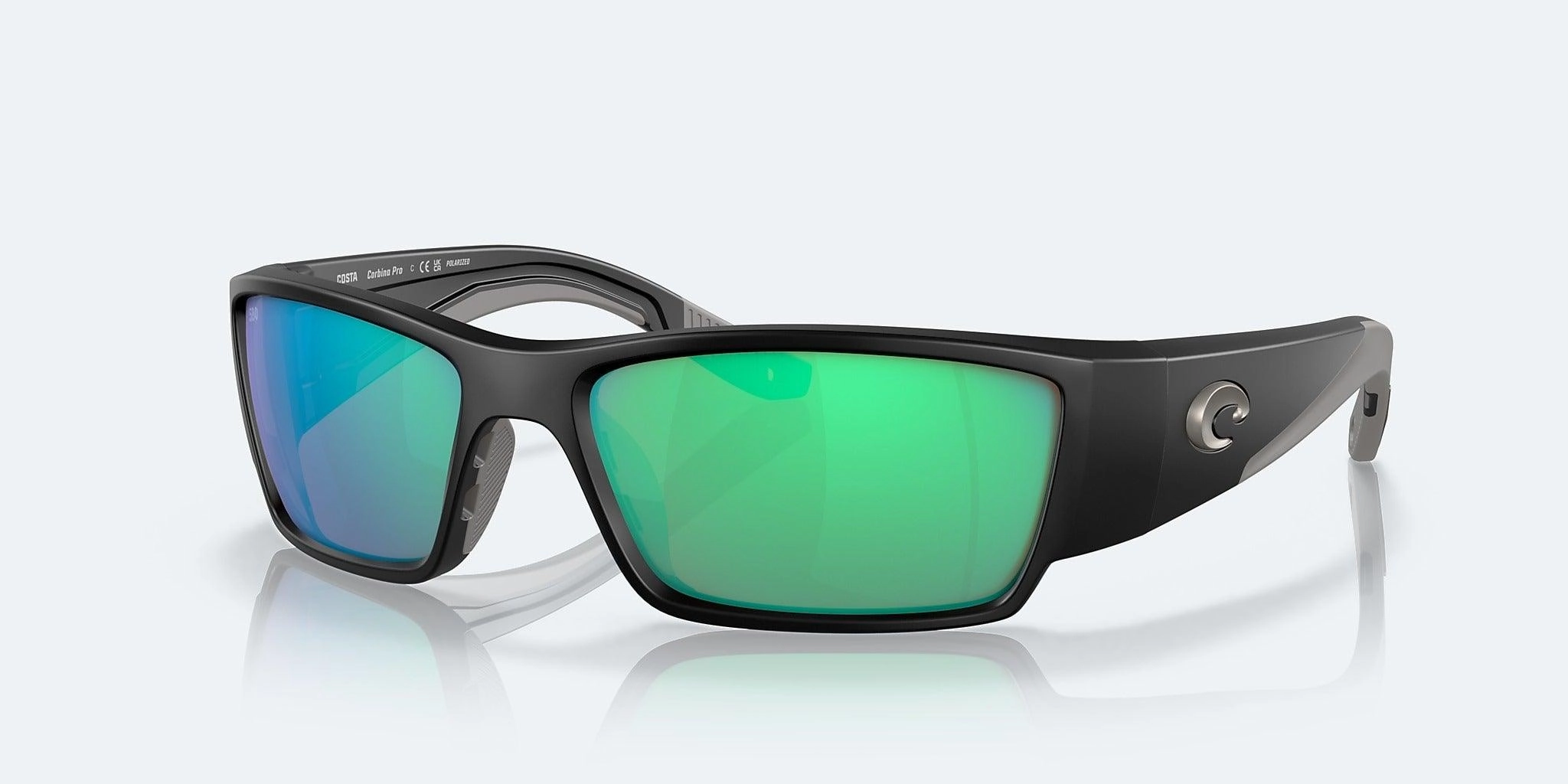 Costa Corbina Pro Matte Black Frame with Green Mirror Lens 580G Polarized Sunglasses