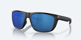 Costa Ferg Matte Black Frame Blue Mirror Lens 580P Polarized Sunglasses