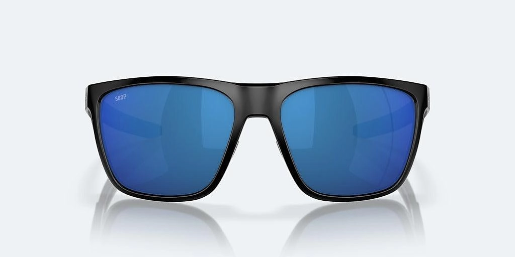 Costa Ferg Matte Black Frame Blue Mirror Lens 580P Polarized Sunglasses