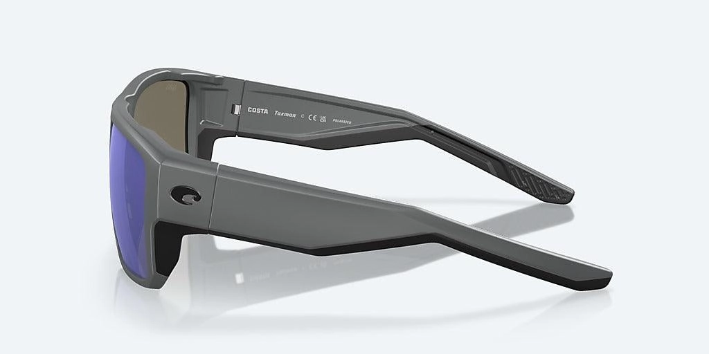 Costa Taxman Matte Gray Frame with Blue Mirror Lens 580G Polarized Sunglasses