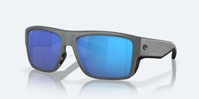 Costa Taxman Matte Gray Frame with Blue Mirror Lens 580G Polarized Sunglasses