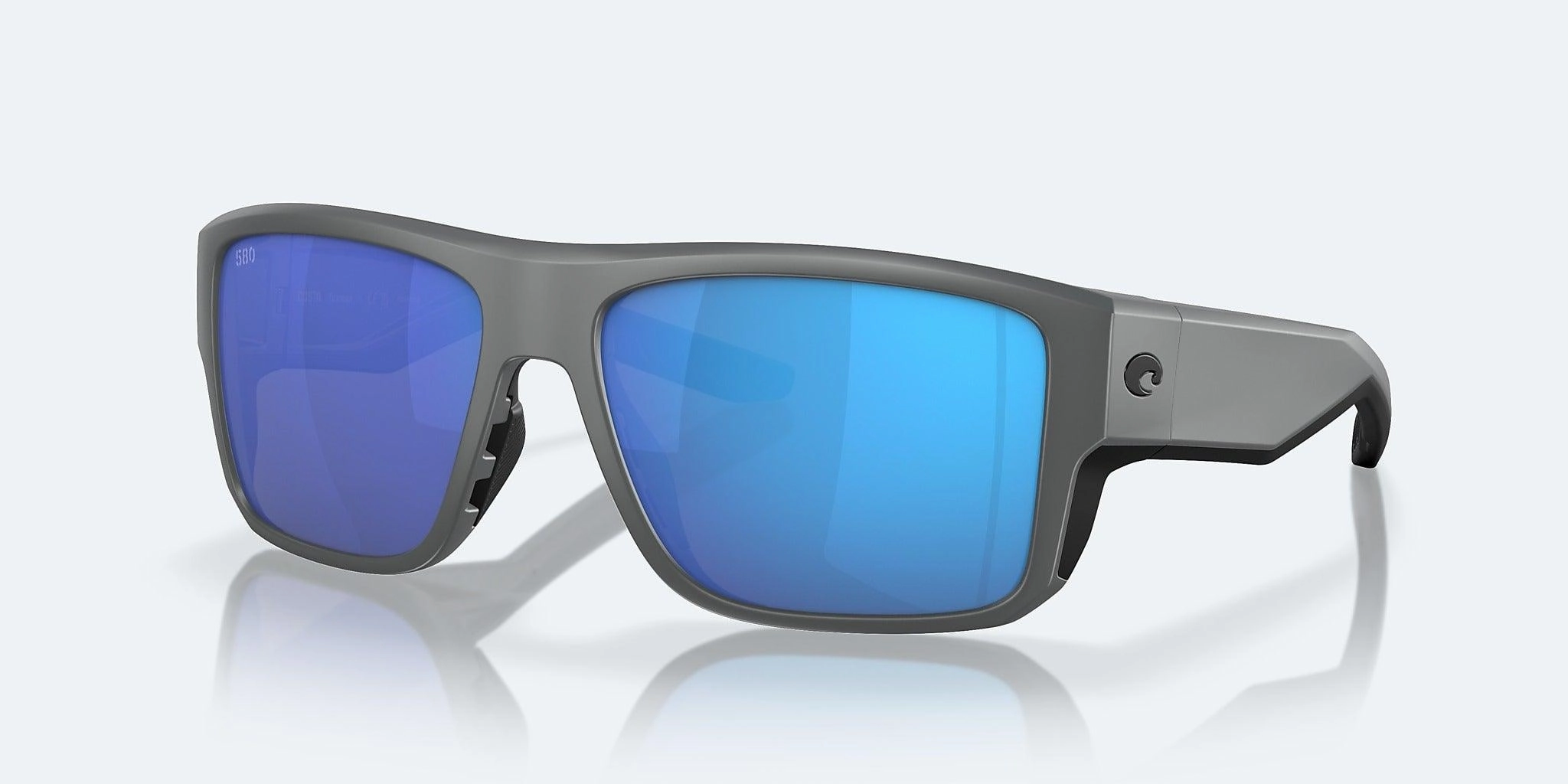 Costa Taxman Matte Gray Frame with Blue Mirror Lens 580G Polarized Sunglasses
