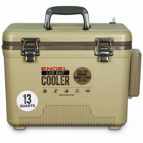 Engel 13 Quart Live Bait Pro Cooler with AP3 Rechargeable Aerator & Stainless Hardware
