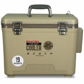 Engel 19 Quart Live Bait Pro Cooler with AP3 Rechargeable Aerator & Stainless Hardware