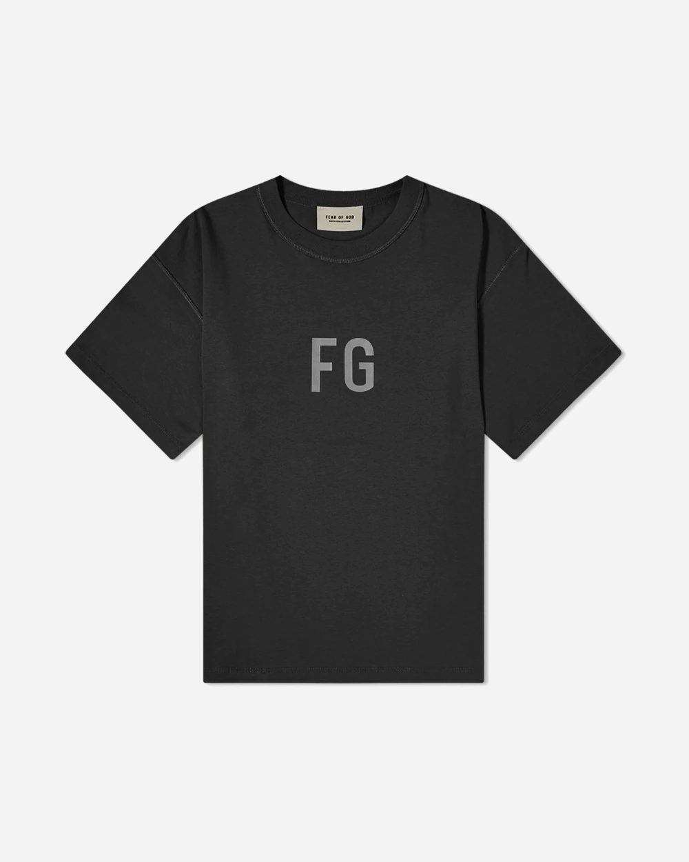 FEAR OF GOD FG REFLECTIVE 3M LOGO BLACK TEE