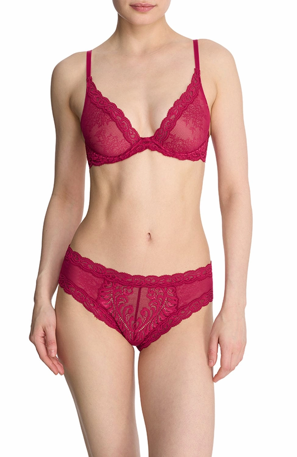 Feathers Contour Lace Plunge Bra