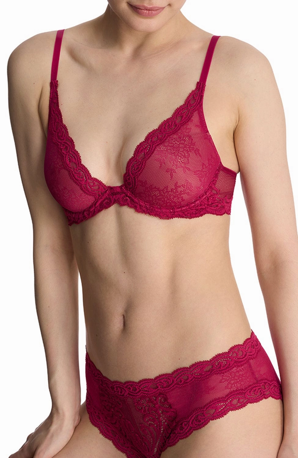 Feathers Contour Lace Plunge Bra