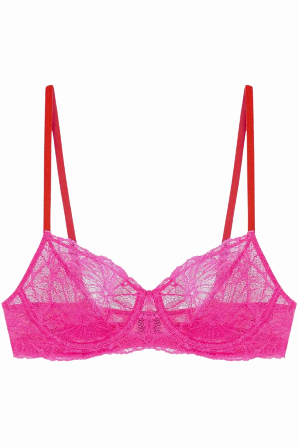 Flora Graphic Lace Underwire Bra Pink